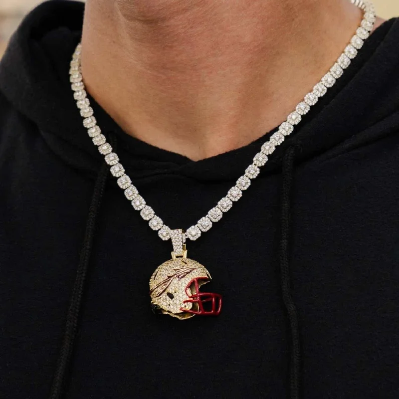 Exclusive Men's Necklaces & Pendants for the Modern Gentleman-Florida State Official NCAA Football Helmet Pendant Exclusive Men's Necklaces & Pendants for the Modern Gentleman-Florida State Official NCAA Football Helmet Pendant