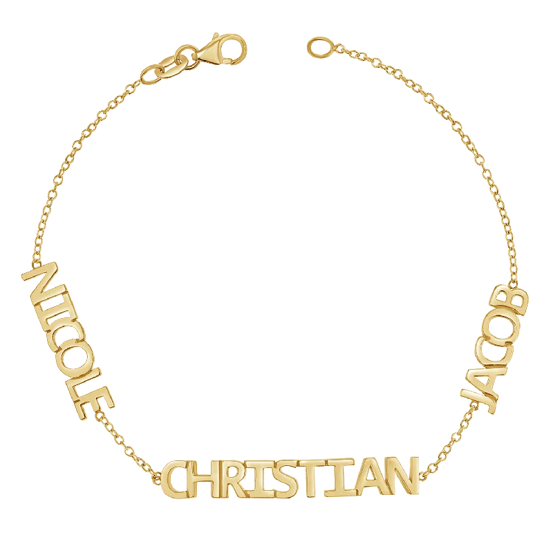 Classic Beaded Bracelets for Men-Multi Block Letter Name Bracelet