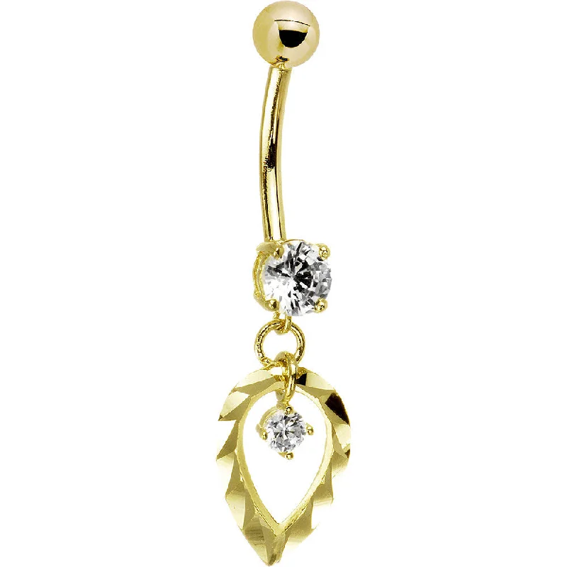 Beautiful Belly Rings with Unique Features -16 Gauge Solid 14kt Yellow Gold Exclusive Dangle Belly Ring Beautiful Belly Rings with Unique Features -16 Gauge Solid 14kt Yellow Gold Exclusive Dangle Belly Ring
