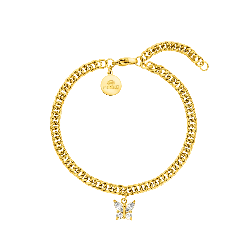 Sterling Silver Bangles with Delicate Details for Women-Butterfly Armband