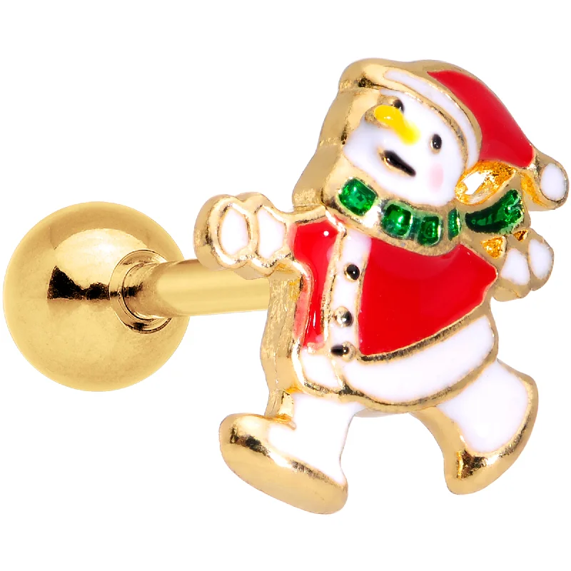 Women's Earrings – Elegant Designs for Every Personality--Holiday Snowman Santa Tragus Cartilage Earring
