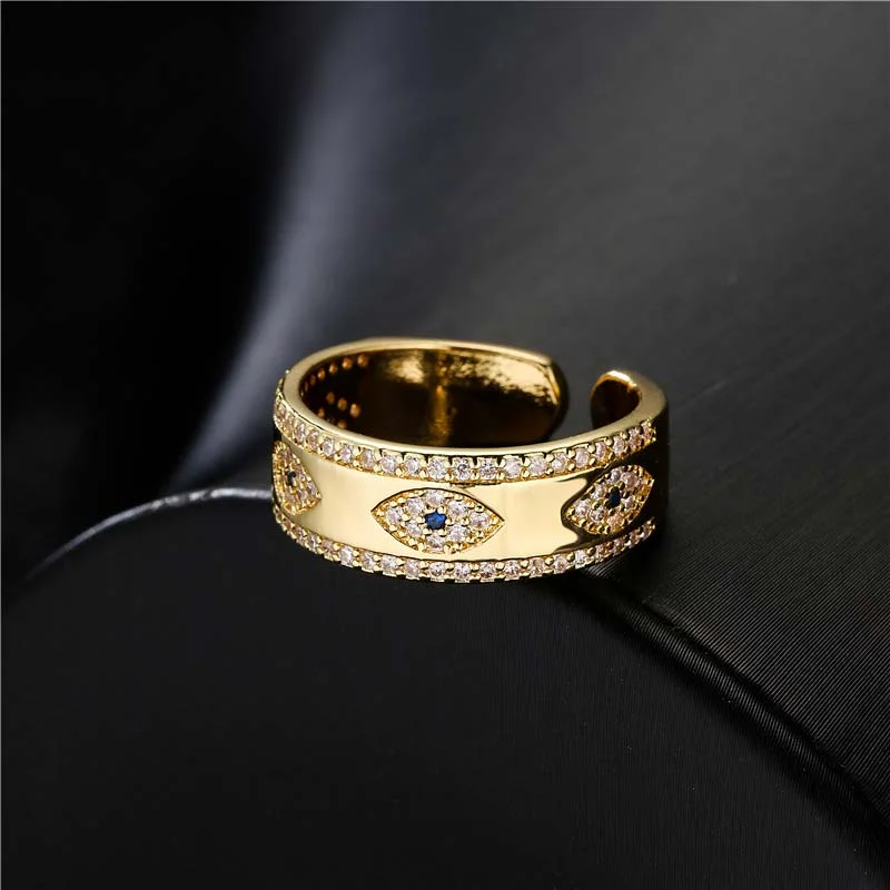 Chic Women's Rings for Fashion-Forward Looks-Buddha Stones Evil Eye Luck Blessing Copper Ring Chic Women's Rings for Fashion-Forward Looks-Buddha Stones Evil Eye Luck Blessing Copper Ring