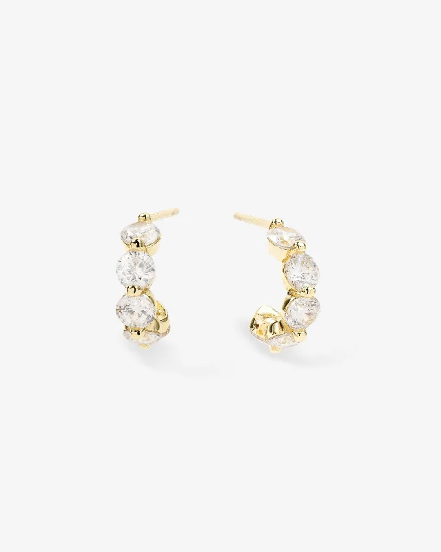 Women's Earrings – Elegant Designs for Every Personality--Mama She's an Icon Huggies - Gold|White Diamondettes Women's Earrings – Elegant Designs for Every Personality--Mama She's an Icon Huggies - Gold|White Diamondettes