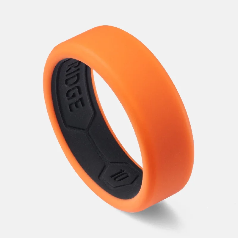 Top Men's Rings – Crafted for Every Style Ridge 8mm Silicone Ring Set - Basecamp Orange Top Men's Rings – Crafted for Every Style Ridge 8mm Silicone Ring Set - Basecamp Orange