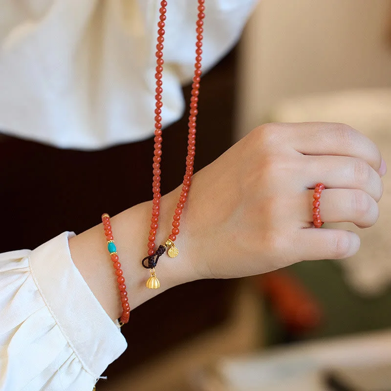 Women's Crystal Bangles-Buddha Stones 925 Sterling Silver Plated Gold Natural Red Agate Turquoise Confidence Bracelet Necklace Pendant Ring Set Women's Crystal Bangles-Buddha Stones 925 Sterling Silver Plated Gold Natural Red Agate Turquoise Confidence Bracelet Necklace Pendant Ring Set