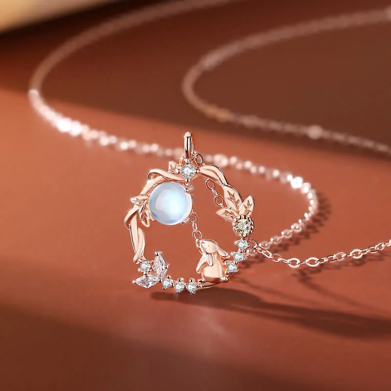 Women's Earrings – Elegant Designs for Every Personality--925 Sterling Silver Year of the Rabbit Moonstone Moon Flower Pattern Necklace Pendant Bracelet Earrings Women's Earrings – Elegant Designs for Every Personality--925 Sterling Silver Year of the Rabbit Moonstone Moon Flower Pattern Necklace Pendant Bracelet Earrings