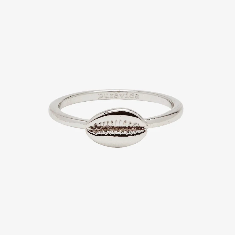 Chic Women's Rings for Fashion-Forward Looks-Cowrie Ring