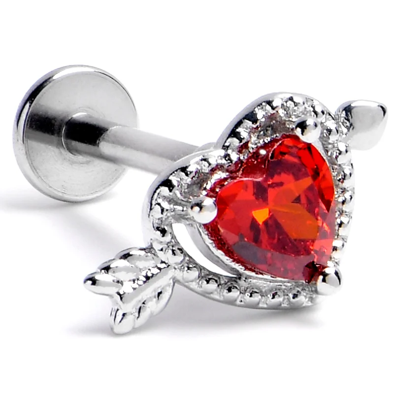 Custom Lip Rings for Exclusive Style16 Gauge 5/16 Red CZ Gem Fusion of Love Labret Monroe Tragus