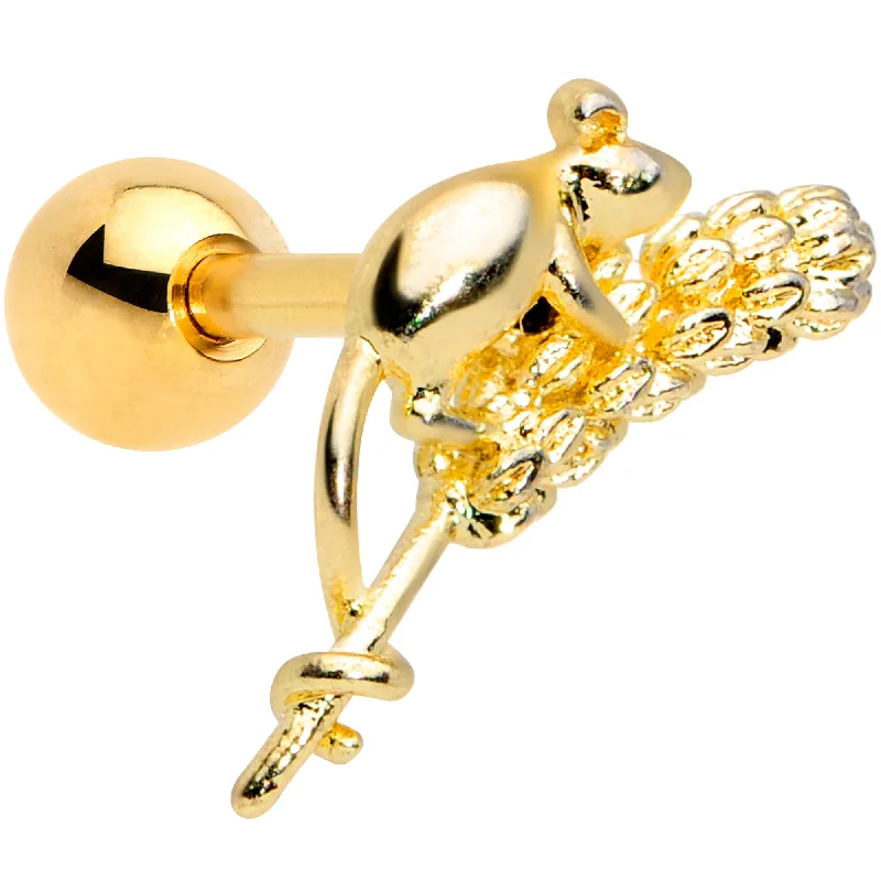 Women's Earrings – Elegant Designs for Every Personality--16 Gauge 1/4 Gold Tone Wheat Mouse Cartilage Tragus Earring Women's Earrings – Elegant Designs for Every Personality--16 Gauge 1/4 Gold Tone Wheat Mouse Cartilage Tragus Earring