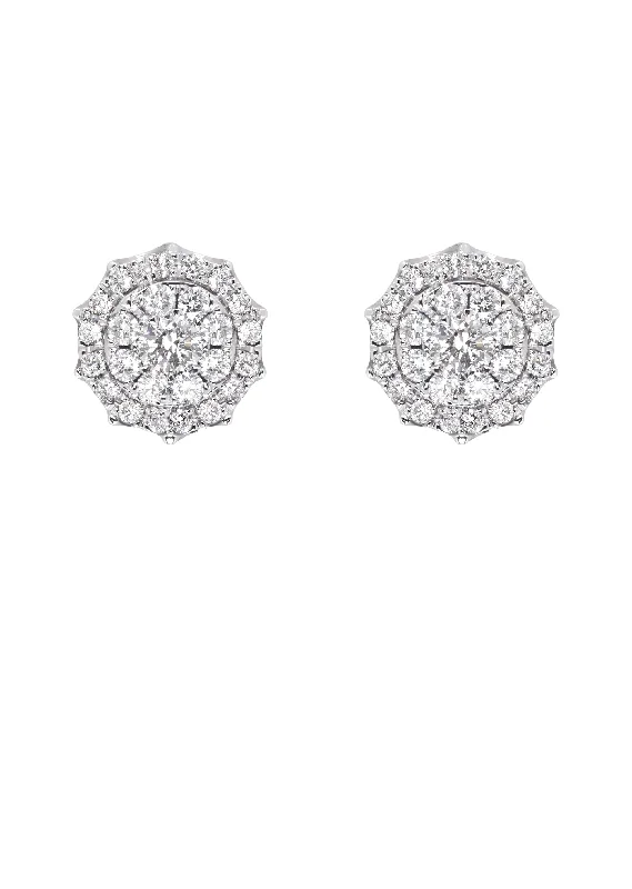 Shop Durable Men's Earrings for Everyday Wear-Mens Stud Diamond Earrings | 0.96 Carats 14K White Gold Shop Durable Men's Earrings for Everyday Wear-Mens Stud Diamond Earrings | 0.96 Carats 14K White Gold