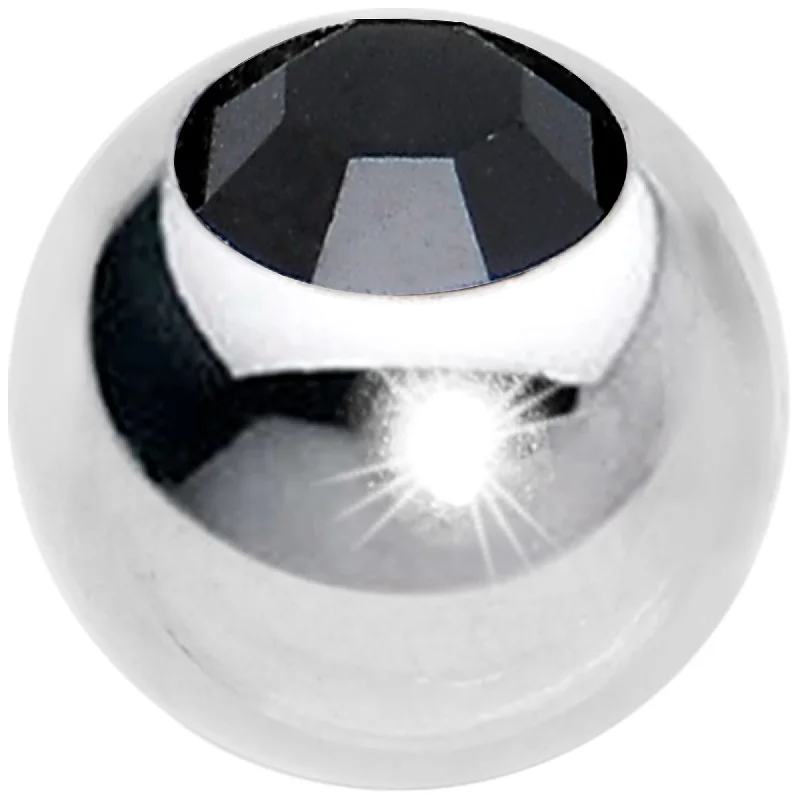 Stylish Lip Rings with Gemstone Details16 Gauge Black Gem 3mm Replacement Ball End