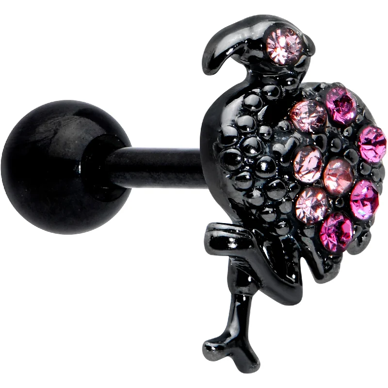 Women's Earrings – Elegant Designs for Every Personality--16 Gauge 1/4 Pink Gem Black Fashion Flamingo Cartilage Tragus Earring Women's Earrings – Elegant Designs for Every Personality--16 Gauge 1/4 Pink Gem Black Fashion Flamingo Cartilage Tragus Earring