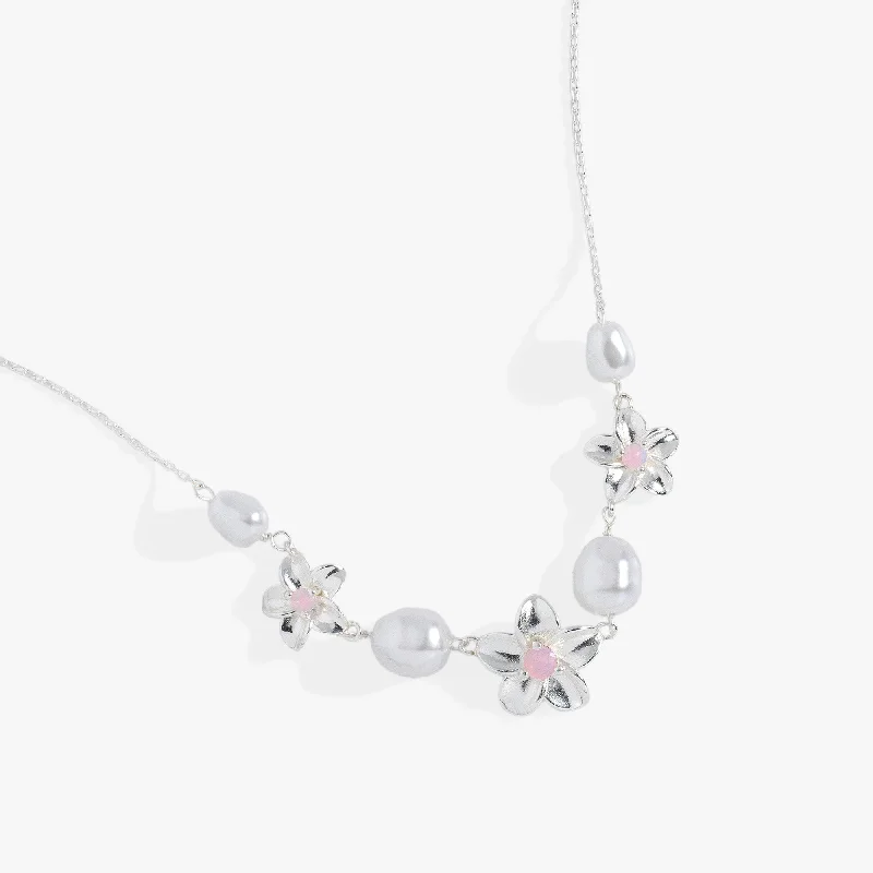 Shop Classic Women's Necklaces & Pendants with a Modern Twist-Plumeria Pearl Necklace Shop Classic Women's Necklaces & Pendants with a Modern Twist-Plumeria Pearl Necklace