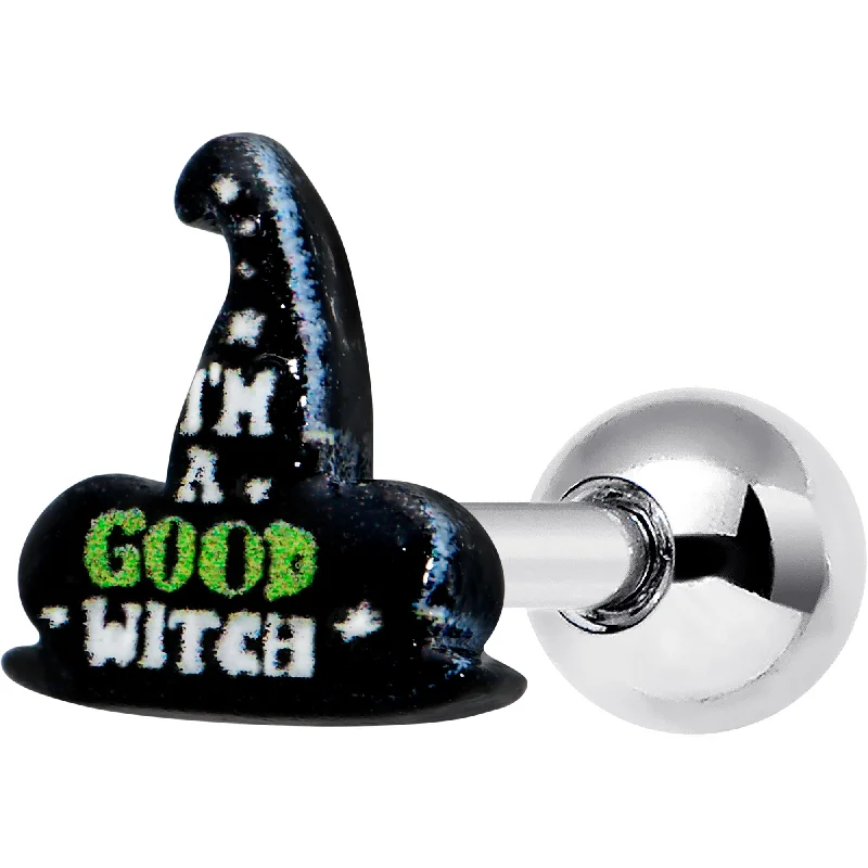 Women's Earrings – Elegant Designs for Every Personality--16 Gauge 1/4 Good Witch Hat Glow in the Dark Cartilage Tragus Earring Women's Earrings – Elegant Designs for Every Personality--16 Gauge 1/4 Good Witch Hat Glow in the Dark Cartilage Tragus Earring