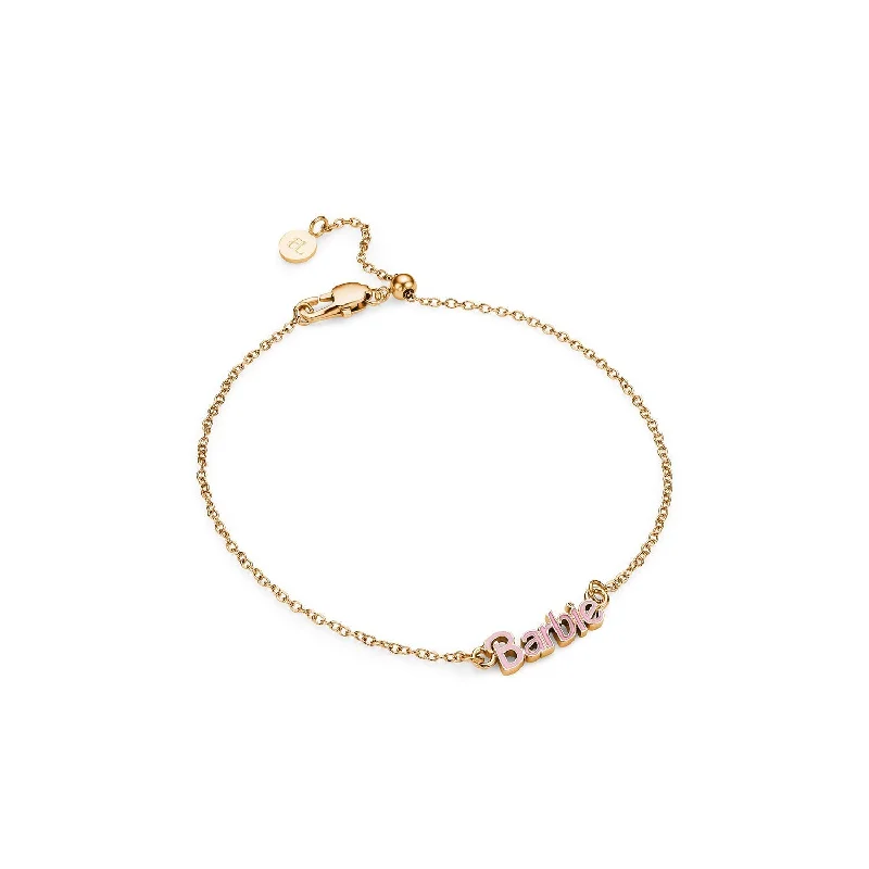 Sparkling Gold Bangles for Women-Pink Barbie Bracelet (Gold)