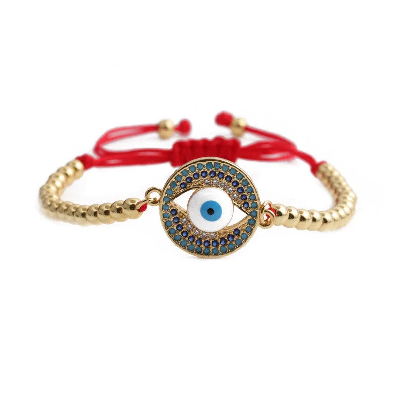 Classic Bangles for Women-Buddha Stones Evil Eye Red String Protection Bracelet