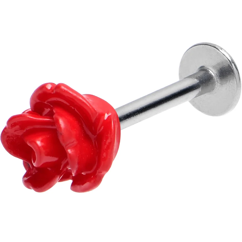 Custom Lip Rings for Exclusive Fashion16 Gauge 3/8 Open Bloom Rose Red Labret Monroe Tragus