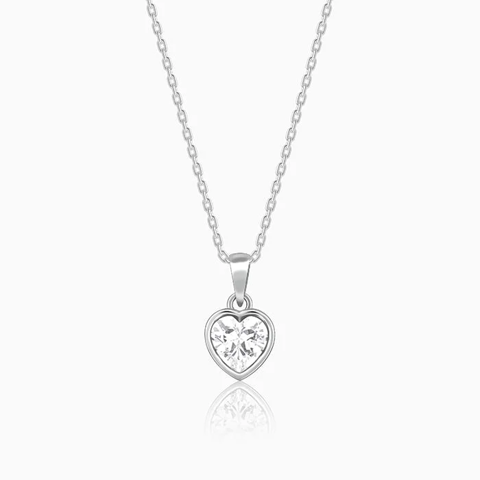 Shop Classic Women's  Necklaces & Pendants with a Modern Twist-Silver Coeur Pendant with Box Chain
