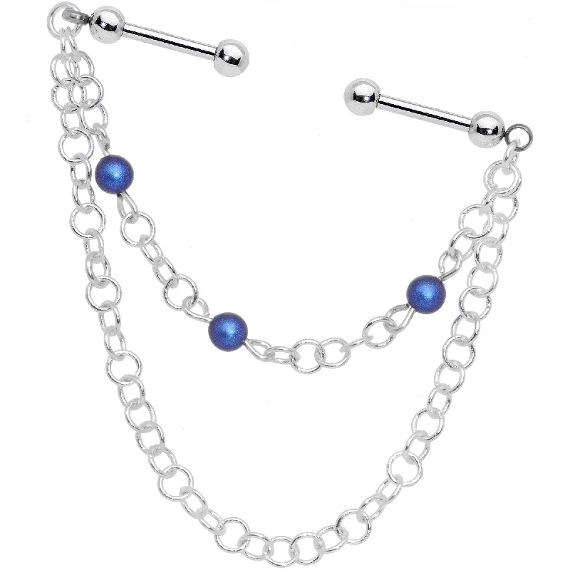 Women's Earrings – Elegant Designs for Every Personality--Chain Link Double Industrial Barbell Created with Crystals Women's Earrings – Elegant Designs for Every Personality--Chain Link Double Industrial Barbell Created with Crystals