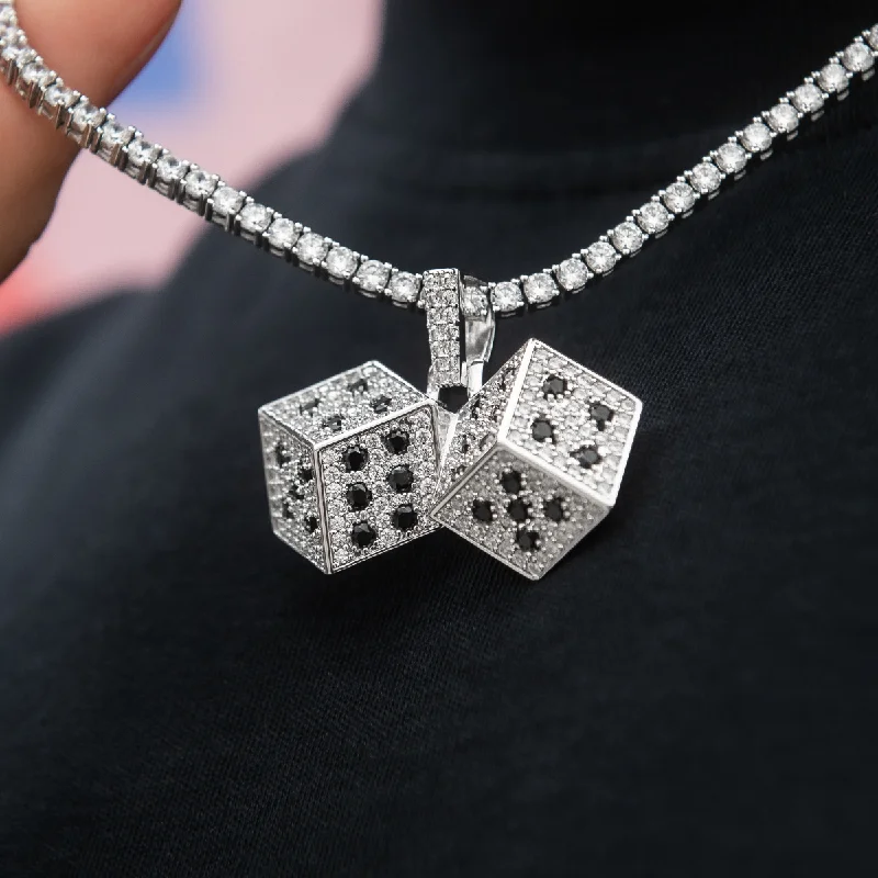 Exclusive Men's Necklaces & Pendants for the Modern Gentleman-Iced Dice Pendant