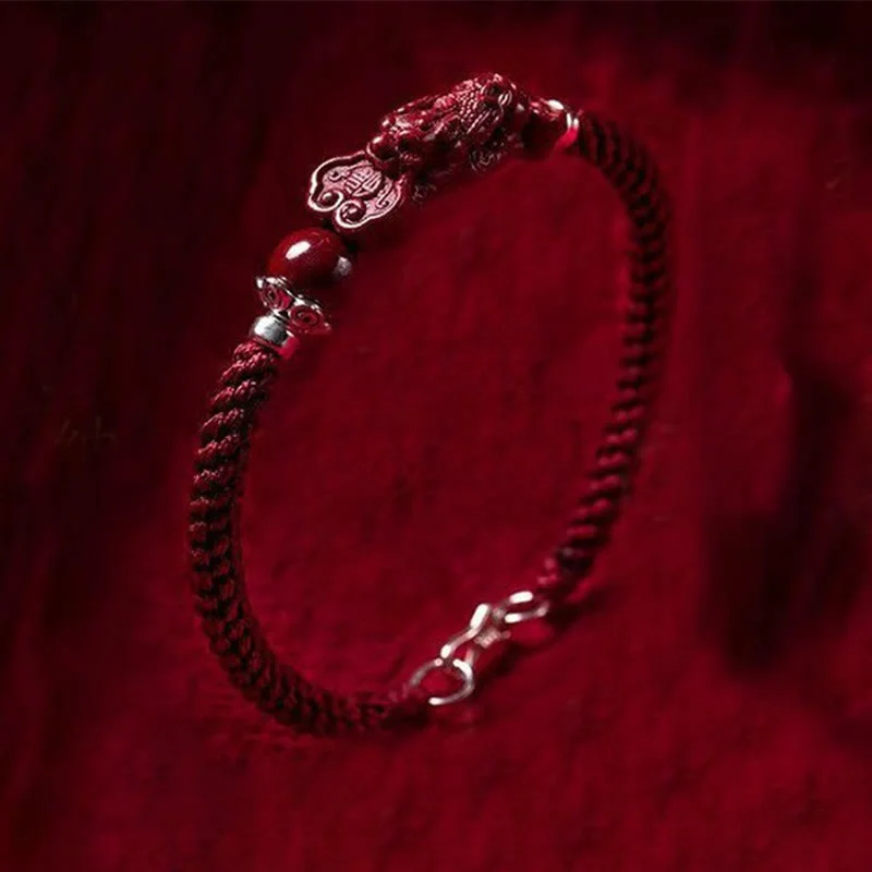 Unique Bracelet Gifts for Men-Buddha Stones Handcrafted PiXiu Cinnabar Wealth Luck Braided Bracelet Unique Bracelet Gifts for Men-Buddha Stones Handcrafted PiXiu Cinnabar Wealth Luck Braided Bracelet