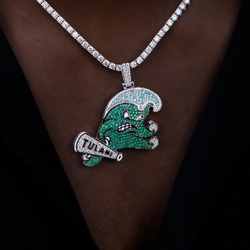 Exclusive Men's Necklaces & Pendants for the Modern Gentleman-Tulane Green Wave Official NCAA Logo Pendant Exclusive Men's Necklaces & Pendants for the Modern Gentleman-Tulane Green Wave Official NCAA Logo Pendant
