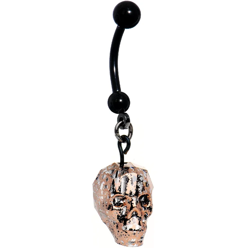 Belly Rings with Stylish Touch for Modern Women -Glam Skull Halloween Dangle Belly Ring Created with Crystals Belly Rings with Stylish Touch for Modern Women -Glam Skull Halloween Dangle Belly Ring Created with Crystals