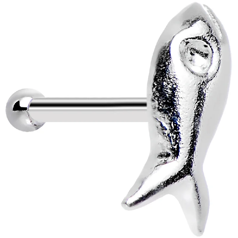 Beautiful Silver Nose Rings -Sterling Silver Fish Nose Bone
