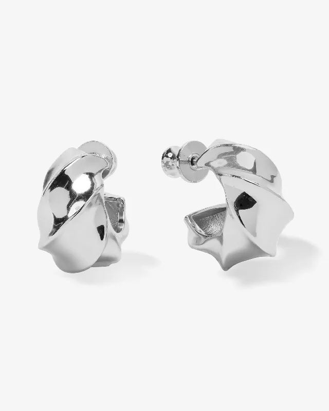 Women's Earrings – Elegant Designs for Every Personality--With a Twist Hoops 1" - Silver