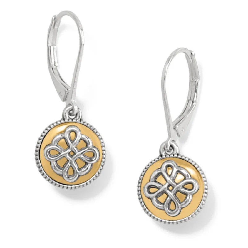 Women's Earrings – Elegant Designs for Every Personality--Interlok Noir Two Tone Leverback Earrings