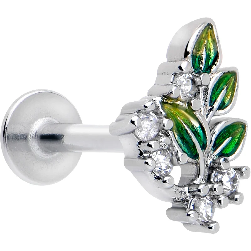 Classic Lip Rings for Everyday Wear16 Gauge 5/16 Clear CZ Gem Morning Leaves Labret Monroe Tragus Classic Lip Rings for Everyday Wear16 Gauge 5/16 Clear CZ Gem Morning Leaves Labret Monroe Tragus