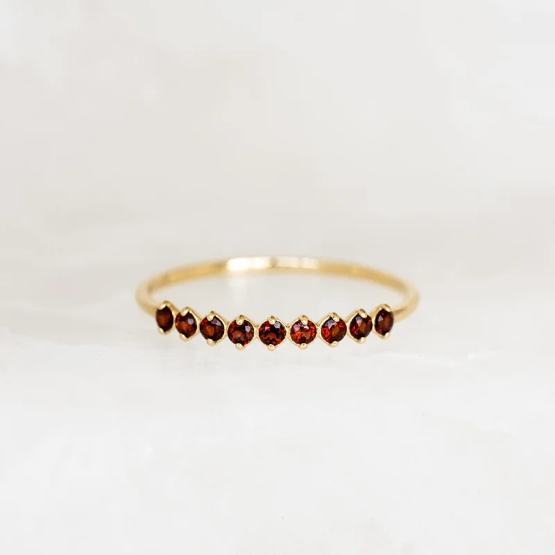 Chic Women's Rings for Fashion-Forward Looks-January Birthstone Ring 14k Gold - Garnet