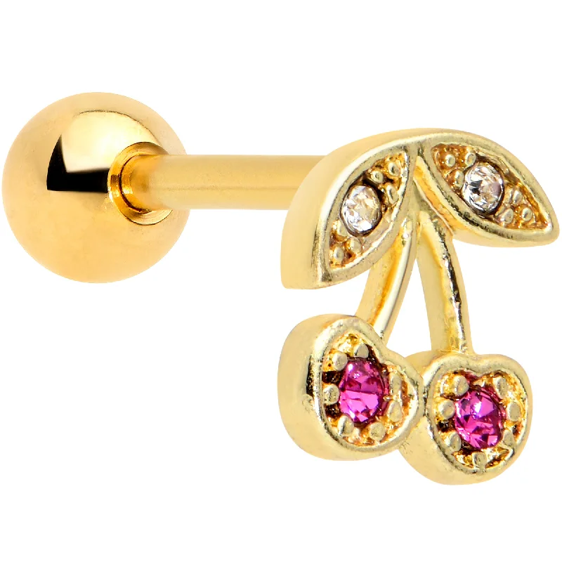 Women's Earrings – Elegant Designs for Every Personality--16 Gauge 1/4 Clear Purple Gem Gold Tone Very Cherry Cartilage Tragus Women's Earrings – Elegant Designs for Every Personality--16 Gauge 1/4 Clear Purple Gem Gold Tone Very Cherry Cartilage Tragus