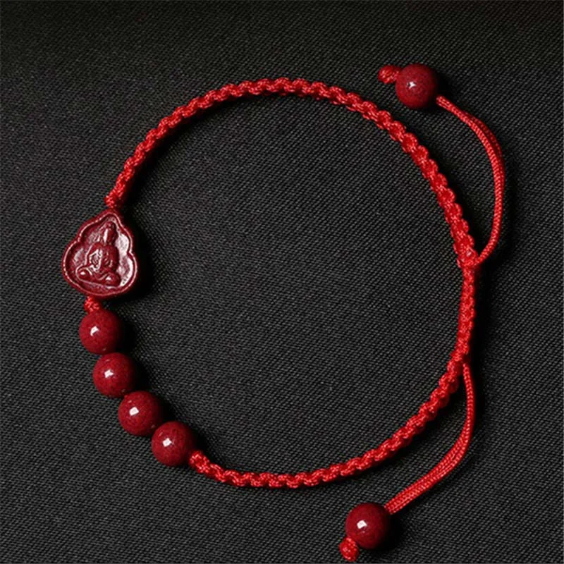 Men's Silver Bracelets with Unique Engraving-Buddha Stones Laughing Buddha Avalokitesvara Cinnabar Blessing String Bracelet Men's Silver Bracelets with Unique Engraving-Buddha Stones Laughing Buddha Avalokitesvara Cinnabar Blessing String Bracelet