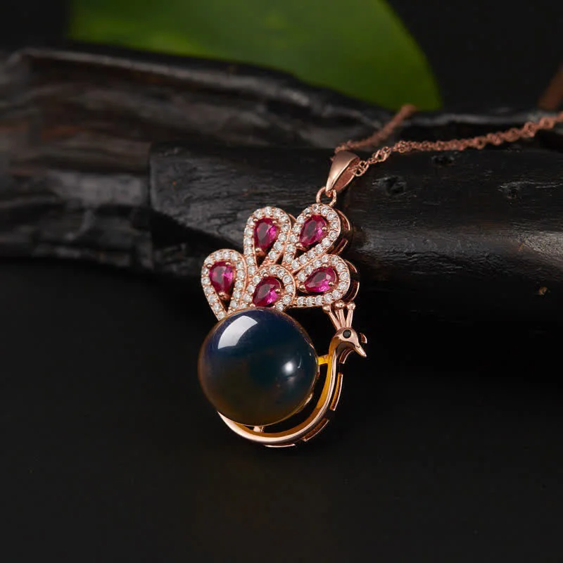 Shop Classic Women's Necklaces & Pendants with a Modern Twist-Buddha Stones Peacock Amber Fortune Love Necklace Pendant Ring Shop Classic Women's Necklaces & Pendants with a Modern Twist-Buddha Stones Peacock Amber Fortune Love Necklace Pendant Ring