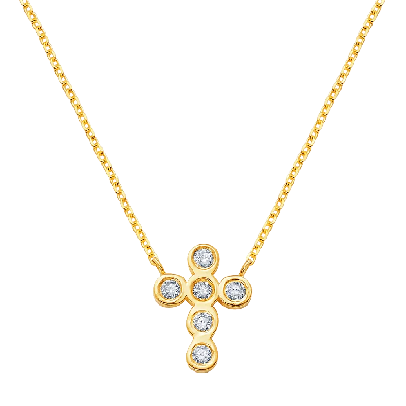 Shop Classic Women's  Necklaces & Pendants with a Modern Twist-Diamond Bezel Cross Necklace