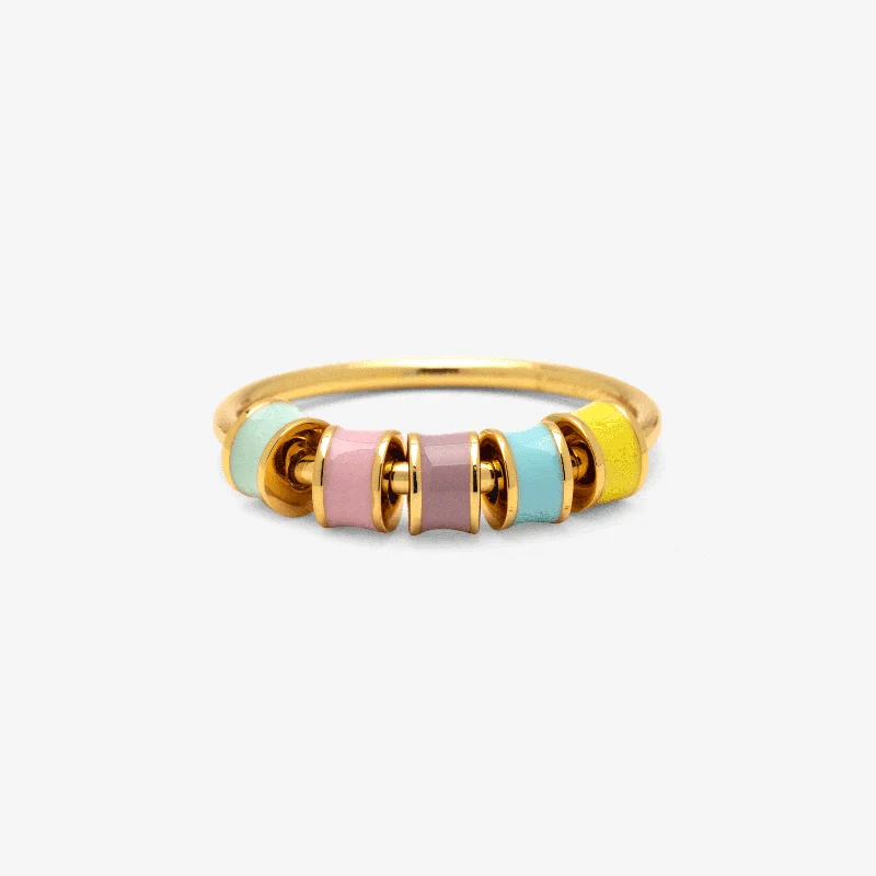 Chic Women's Rings for Fashion-Forward Looks-Mental Health Pastel Enamel Bead Fidget Ring