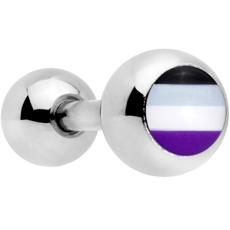 Women's Earrings – Elegant Designs for Every Personality--16 Gauge 1/4 Black Grey Purple Asexual Pride Flag Cartilage Tragus Women's Earrings – Elegant Designs for Every Personality--16 Gauge 1/4 Black Grey Purple Asexual Pride Flag Cartilage Tragus