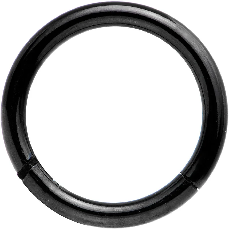 Unique Lip Rings with Creative Designs14 Gauge 3/8 Black Anodized Hinged Segment Ring
