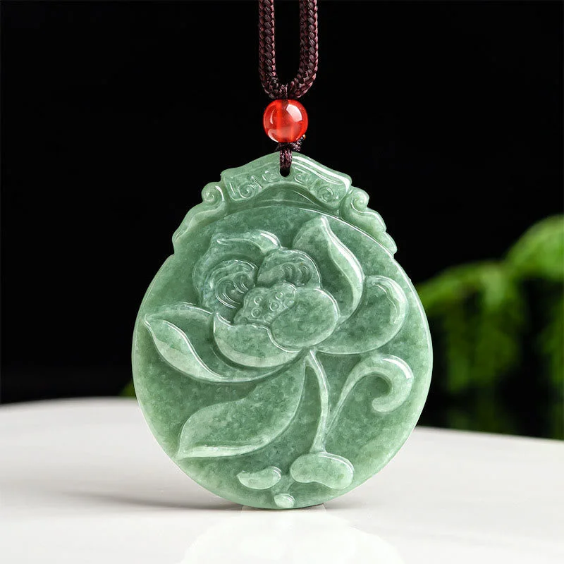 Shop Classic Women's Necklaces & Pendants with a Modern Twist-Buddha Stones Round Lotus Pattern Jade Abundance Prosperity Necklace Rope Pendant Shop Classic Women's Necklaces & Pendants with a Modern Twist-Buddha Stones Round Lotus Pattern Jade Abundance Prosperity Necklace Rope Pendant