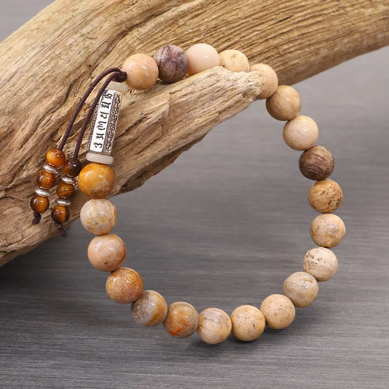 Personalized Bracelets for Men with Initials-Buddha Stones Weathered Stone Om Mani Padme Hum Strengthen Bracelet Personalized Bracelets for Men with Initials-Buddha Stones Weathered Stone Om Mani Padme Hum Strengthen Bracelet
