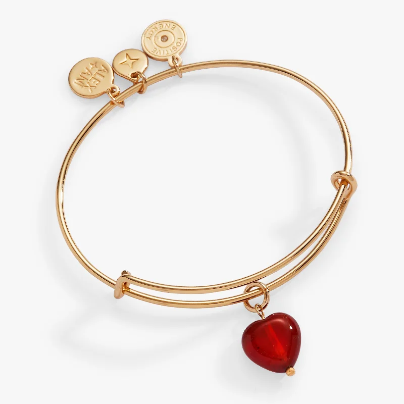 Stylish Beaded Bangles for Women-Carved Aventurine Heart Bangle