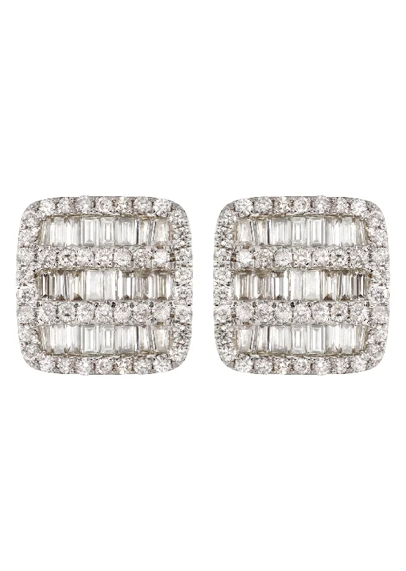Shop Durable Men's Earrings for Everyday Wear-14K Yellow Gold Diamond Baguette Earrings For Men | 1.13 Carats | 2.7 Grams Shop Durable Men's Earrings for Everyday Wear-14K Yellow Gold Diamond Baguette Earrings For Men | 1.13 Carats | 2.7 Grams