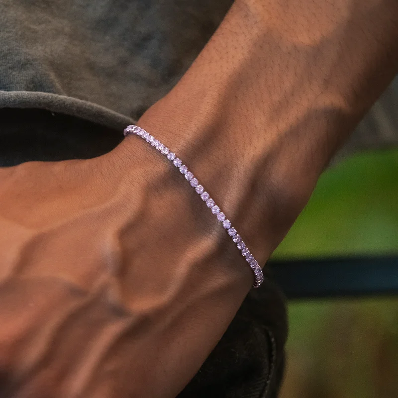 Exclusive Men's Necklaces & Pendants for the Modern Gentleman-Pink Diamond Micro Tennis Bracelet Exclusive Men's Necklaces & Pendants for the Modern Gentleman-Pink Diamond Micro Tennis Bracelet