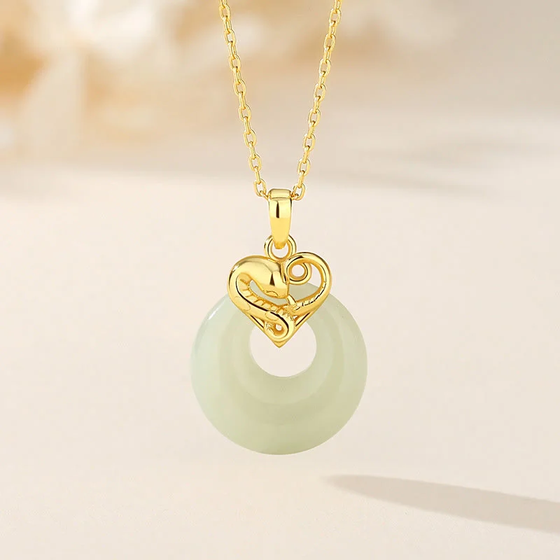 Shop Classic Women's Necklaces & Pendants with a Modern Twist-Buddha Stones 925 Sterling Silver Heart Hetian Jade Chalcedony Peace Buckle Year Of The Snake Blessing Luck Necklace Pendant Shop Classic Women's Necklaces & Pendants with a Modern Twist-Buddha Stones 925 Sterling Silver Heart Hetian Jade Chalcedony Peace Buckle Year Of The Snake Blessing Luck Necklace Pendant