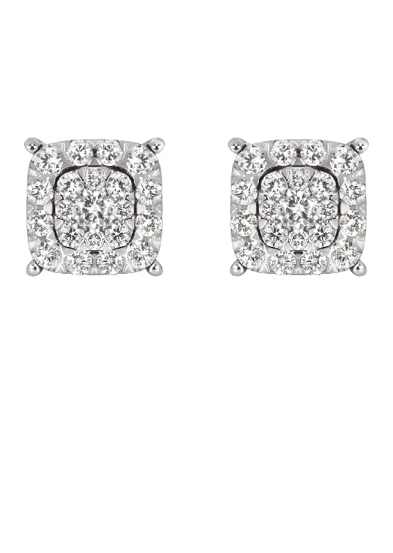 Shop Durable Men's Earrings for Everyday Wear-Mens Stud Diamond Earrings | 0.65 Carats 14K White Gold Shop Durable Men's Earrings for Everyday Wear-Mens Stud Diamond Earrings | 0.65 Carats 14K White Gold