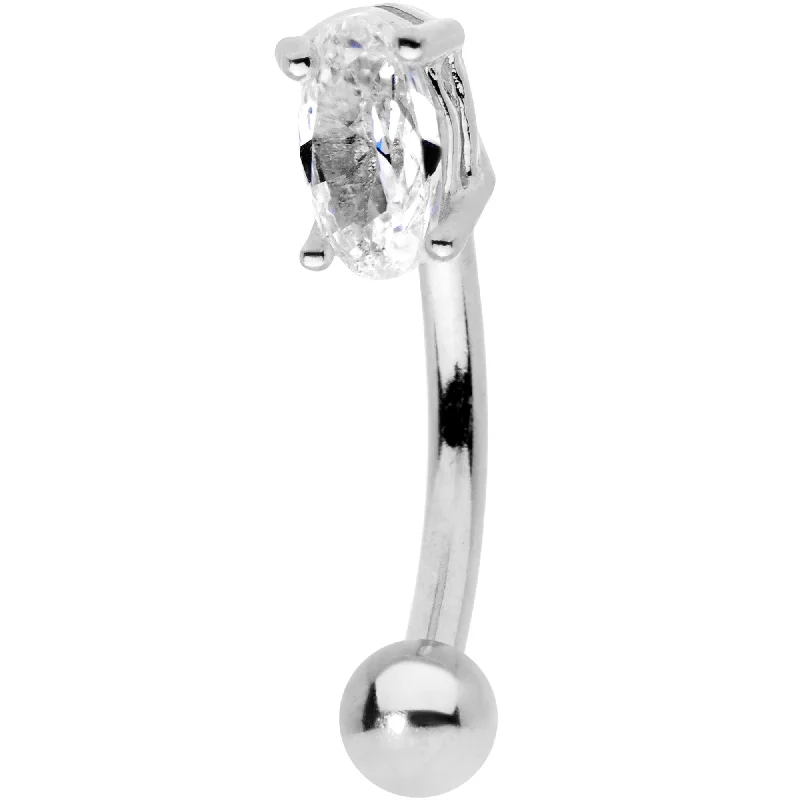 Women's Earrings – Elegant Designs for Every Personality--5/16 Clear CZ Gem Big Bling Curved Eyebrow Ring Women's Earrings – Elegant Designs for Every Personality--5/16 Clear CZ Gem Big Bling Curved Eyebrow Ring