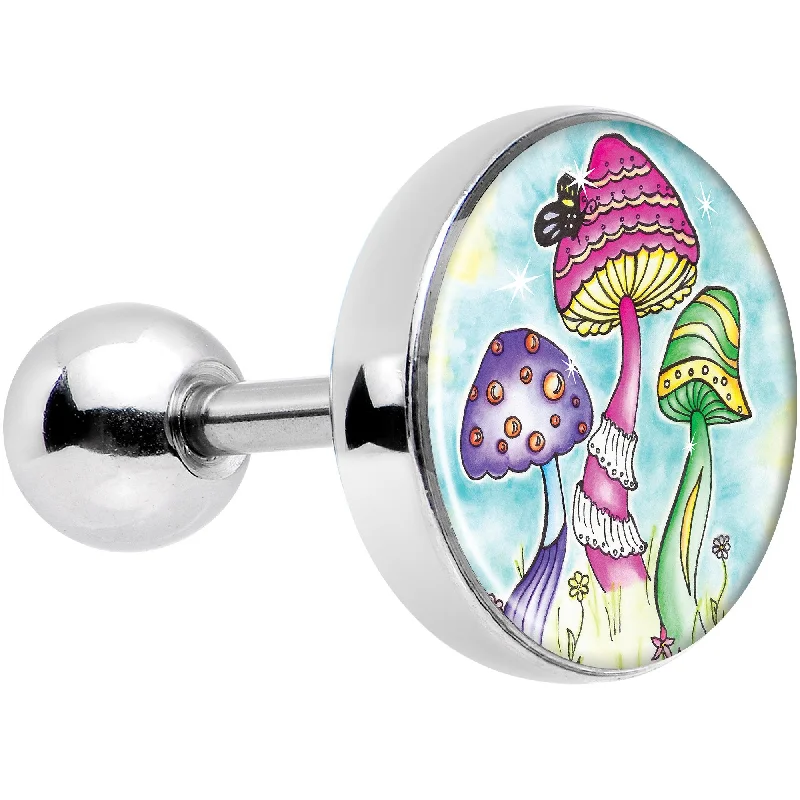 Women's Earrings – Elegant Designs for Every Personality--Psychedelic Magic Mushrooms Tragus Cartilage Earring