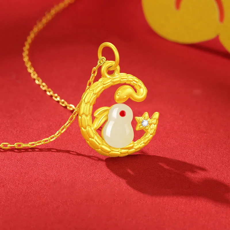 Shop Classic Women's Necklaces & Pendants with a Modern Twist-Buddha Stones 999 Gold Snake Around Rabbit Year Of The Snake Luck Necklace Pendant Shop Classic Women's Necklaces & Pendants with a Modern Twist-Buddha Stones 999 Gold Snake Around Rabbit Year Of The Snake Luck Necklace Pendant