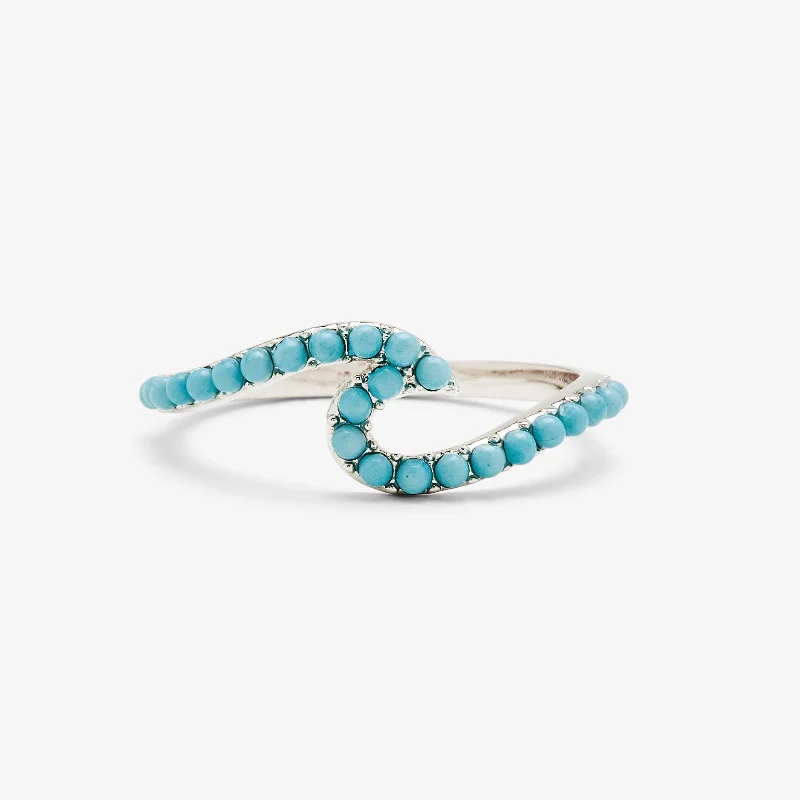 Chic Women's Rings for Fashion-Forward Looks-Stone Wave Ring